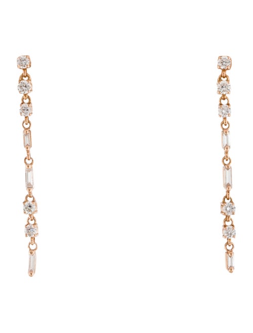 Suzanne Kalan 18K Diamond Thin Flexible Drop Earrings