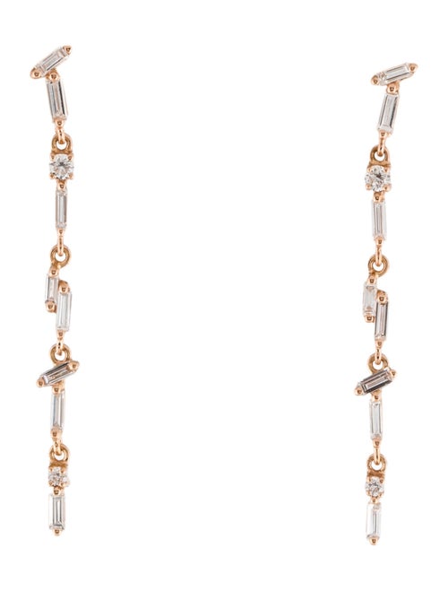 Suzanne Kalan 18K Diamond Thin Flexible Drop Earrings