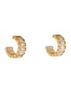 Suzanne Kalan 18K Diamond Inlay Horizontal Mini Hoops Earrings