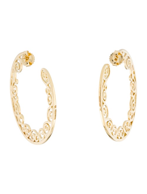 Suzanne Kalan 18K Diamond Filigree Sides Hoop