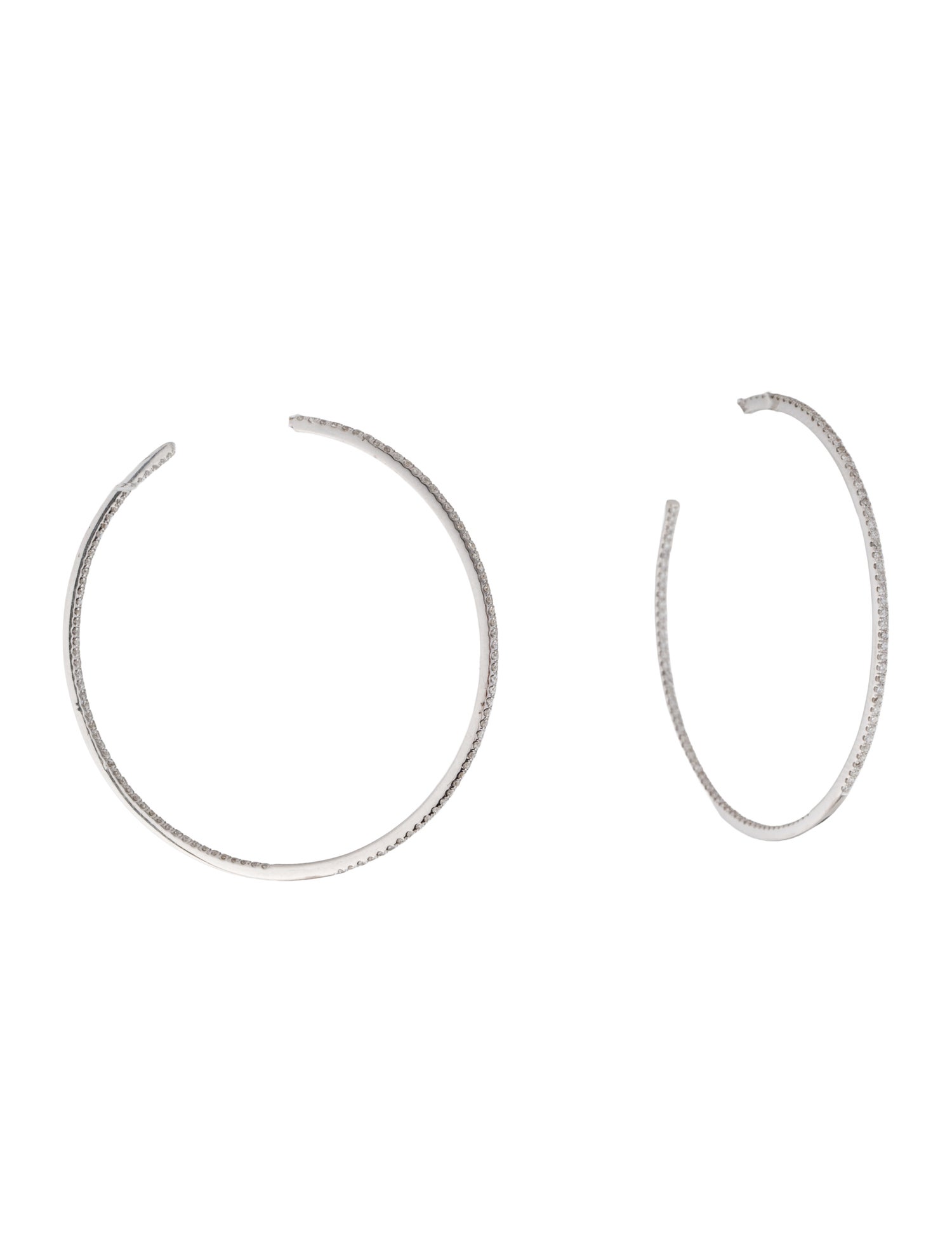 Suzanne Kalan 18K Diamond Inside Out Hoop Earrings