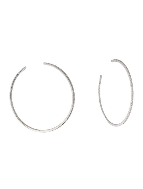 Suzanne Kalan 18K Diamond Inside Out Hoop Earrings
