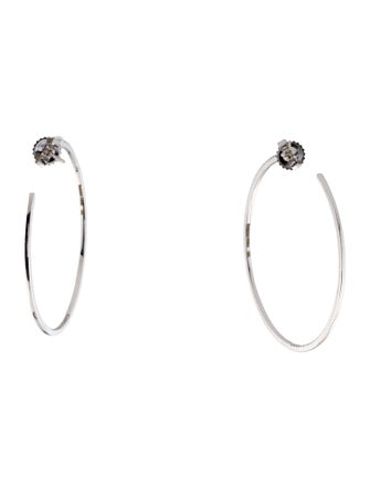 Suzanne Kalan 18K Diamond Inside Out Hoop Earrings