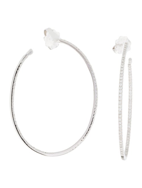 Suzanne Kalan 18K Diamond Oval Shape Inside-Out Sides hoop Earrings