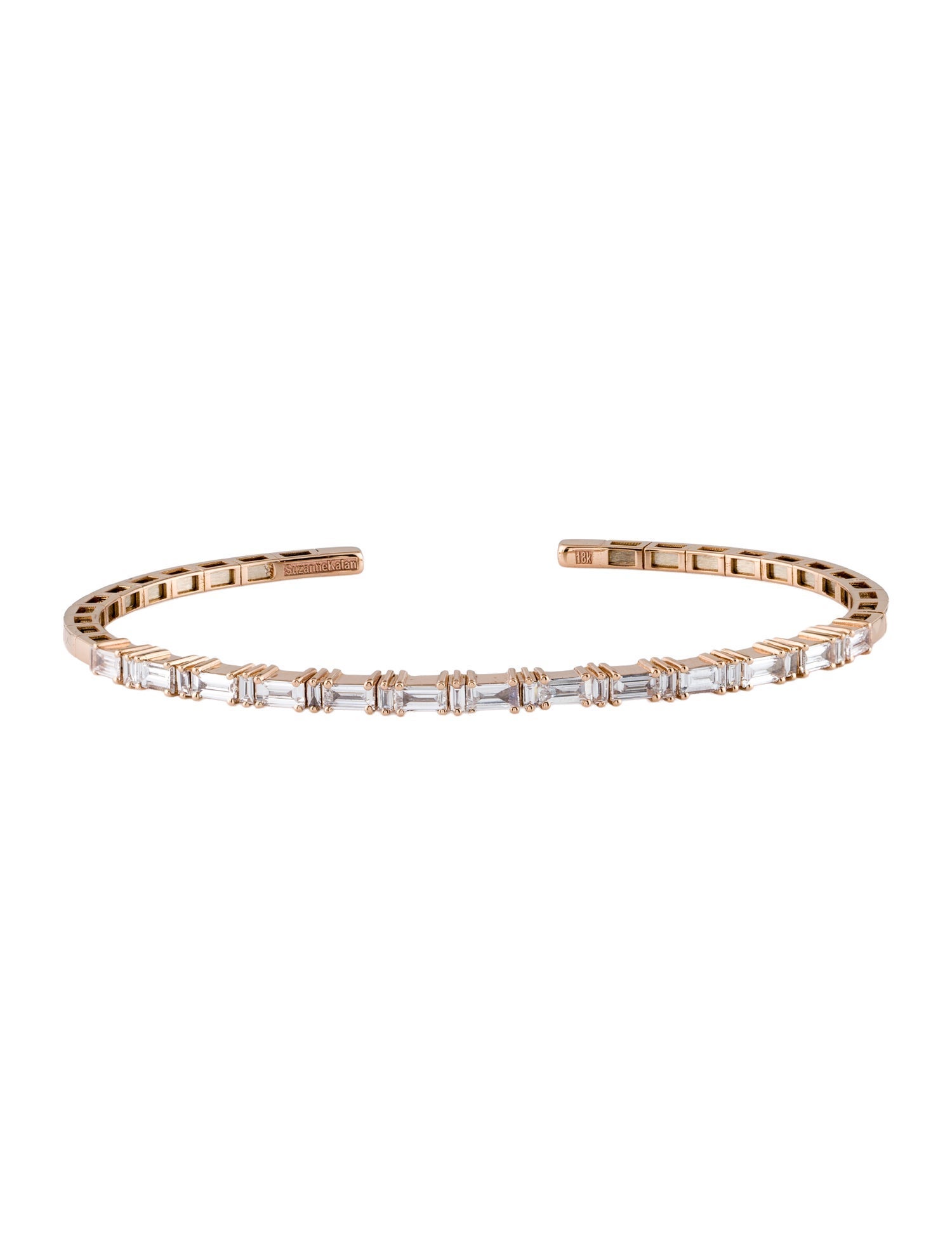 Suzanne Kalan 18K Diamond Fireworks Horizontal Cuff Bracelet