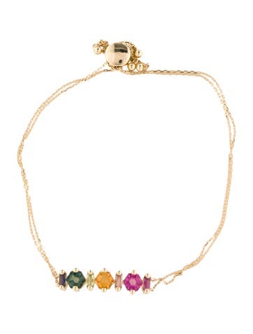 Pre-owned Suzanne Kalan 14k Multistone Link Bracelet, 8.75"