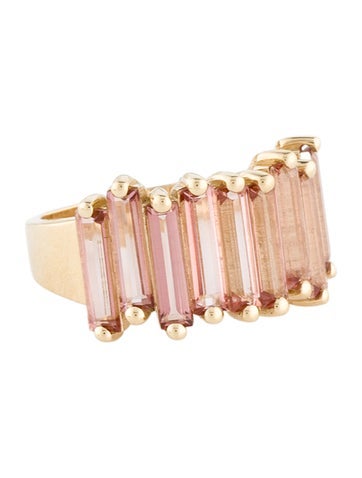 Pre-owned Suzanne Kalan 14k Coated Topaz Amalfi Stacker Half Band In Multi