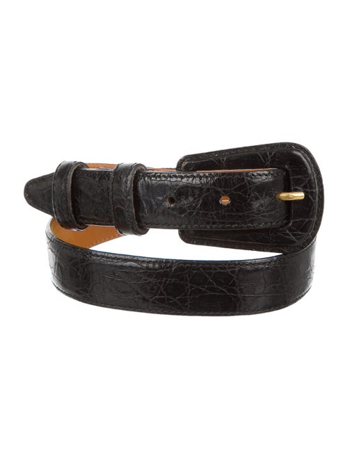 Saks Fifth Avenue Alligator Hip Belt Black