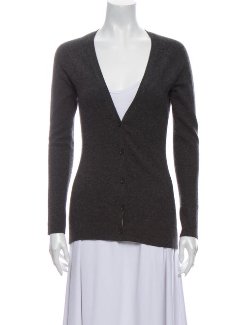 Saks Fifth Avenue Cashmere V-Neck Sweater Grey