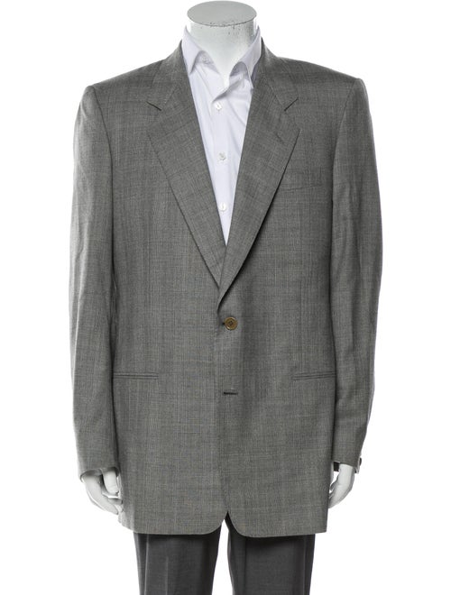 Saks Fifth Avenue Wool Plaid Print Blazer Wool