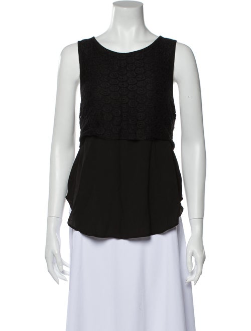 Saks Fifth Avenue Scoop Neck Sleeveless Top Black