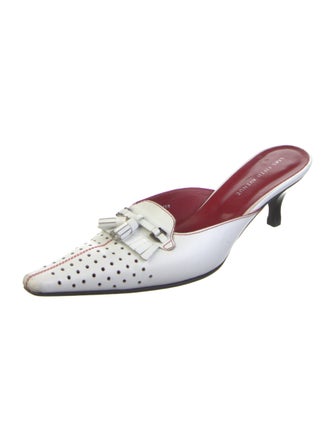 Saks Fifth Avenue Leather Tassel Accents Slides