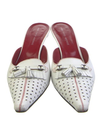 Saks Fifth Avenue Leather Tassel Accents Slides