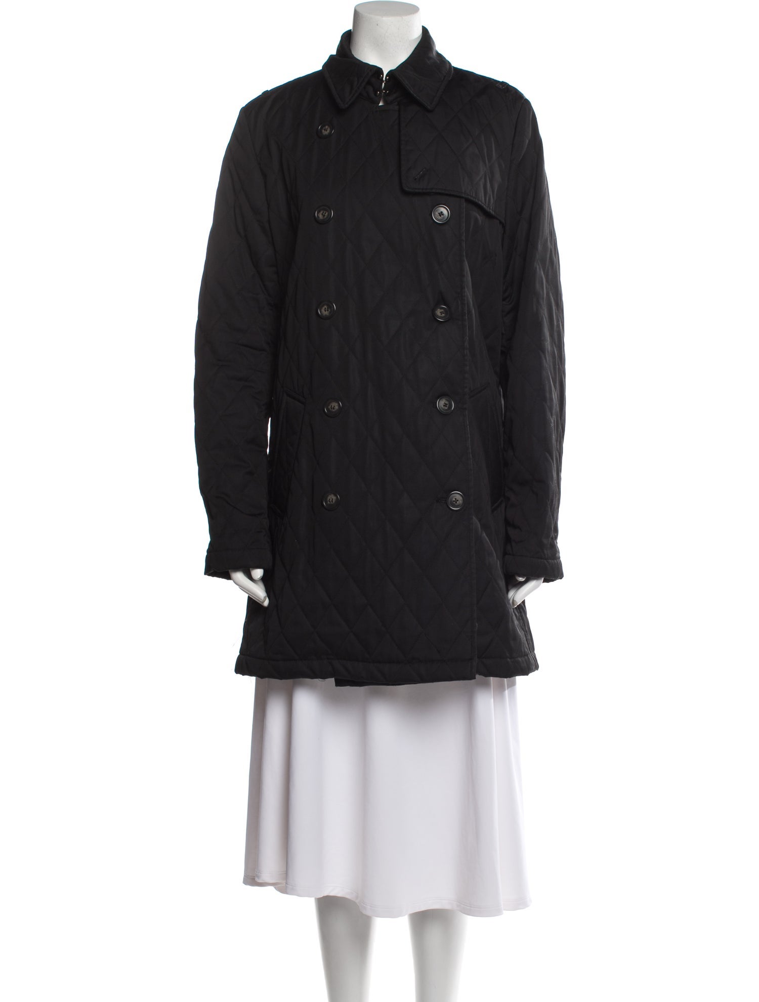 Saks Fifth Avenue Trench Coat Black Coats, Clothing SKS42079 The