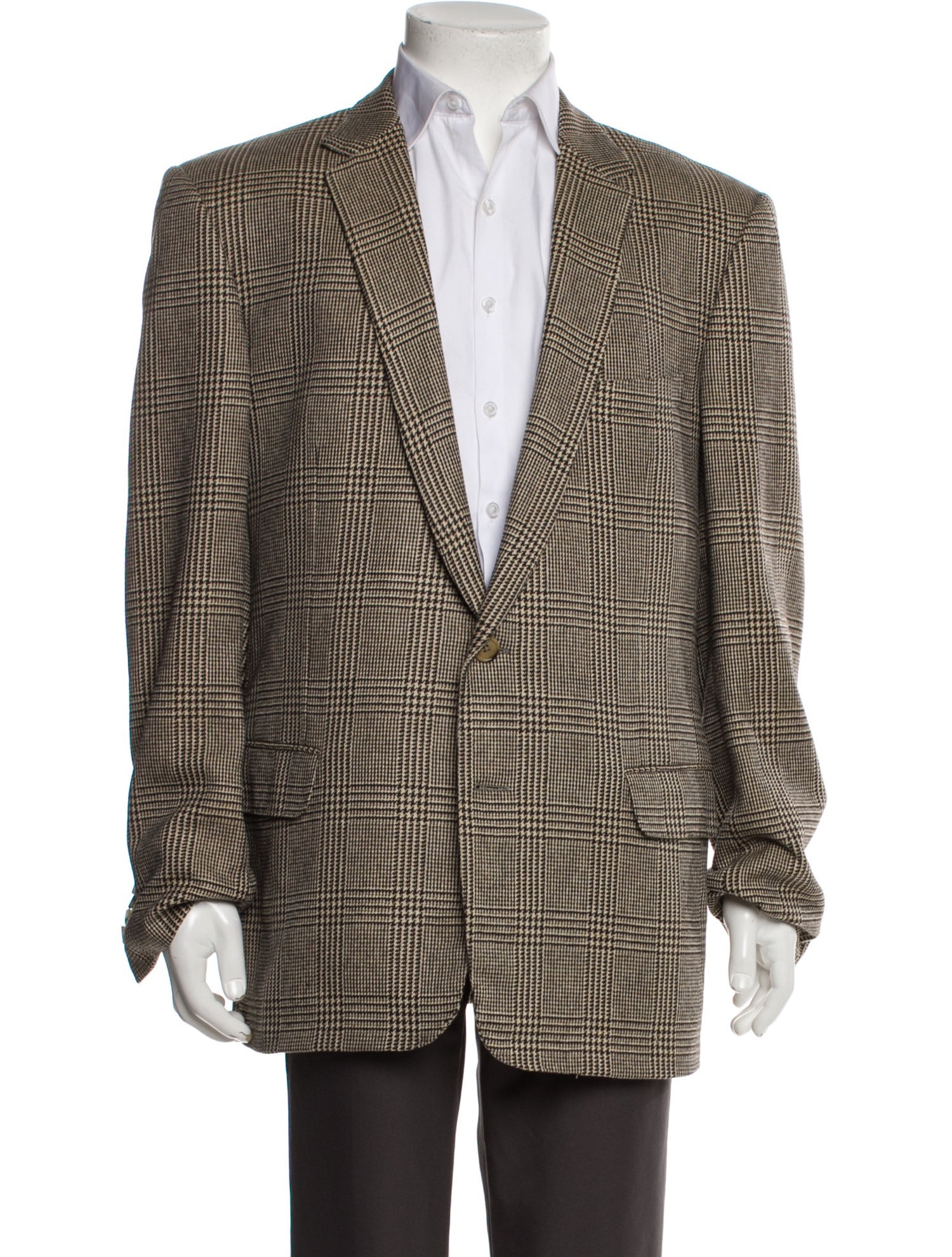 Saks Fifth Avenue Houndstooth Print Blazer Neutrals Suiting, Clothing