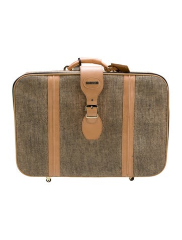 Saks Fifth Avenue Suitcases Casual Canvas Leather Trimmed Wheeled Suitcase