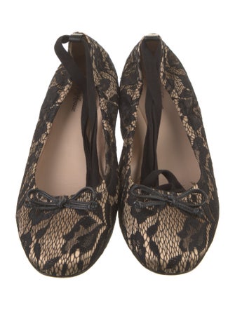 Saks Fifth Avenue Lace Animal Print Ballet Flats