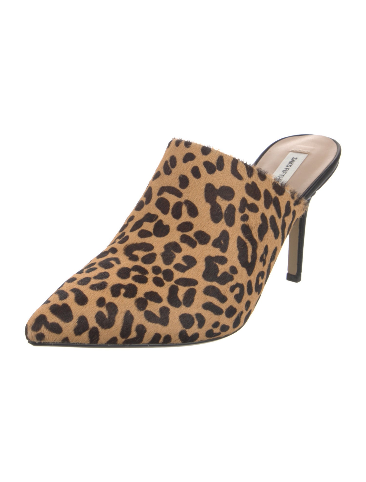 Saks Fifth Avenue Ponyhair Animal Print Mules