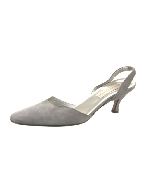 Saks Fifth Avenue Interlocking CC Logo Suede Slingback Pumps