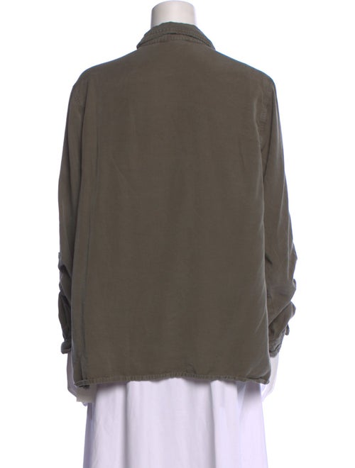 Saks Fifth Avenue V-Neck Long Sleeve Button-Up Top