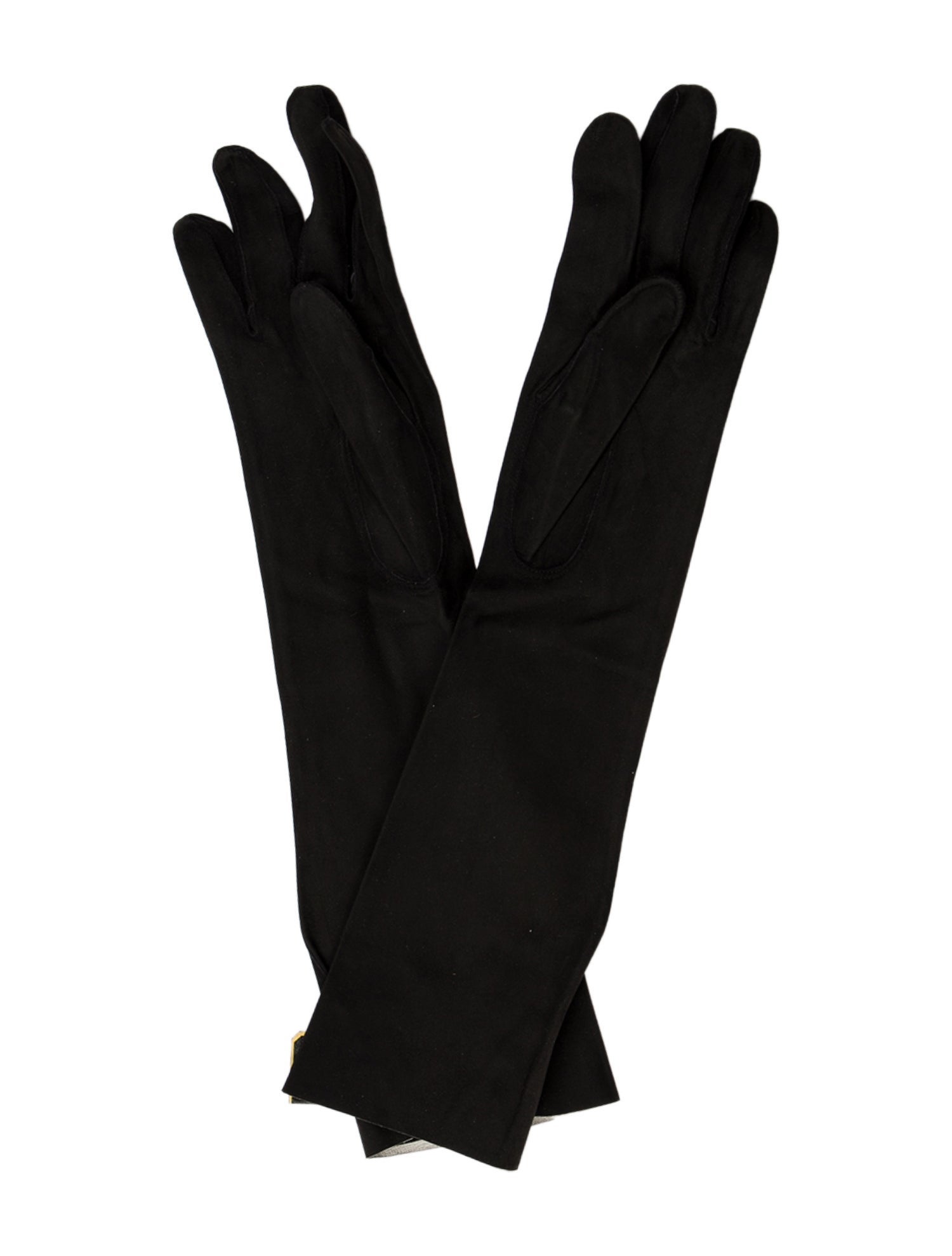 Saks Fifth Avenue Black Suede Gloves.