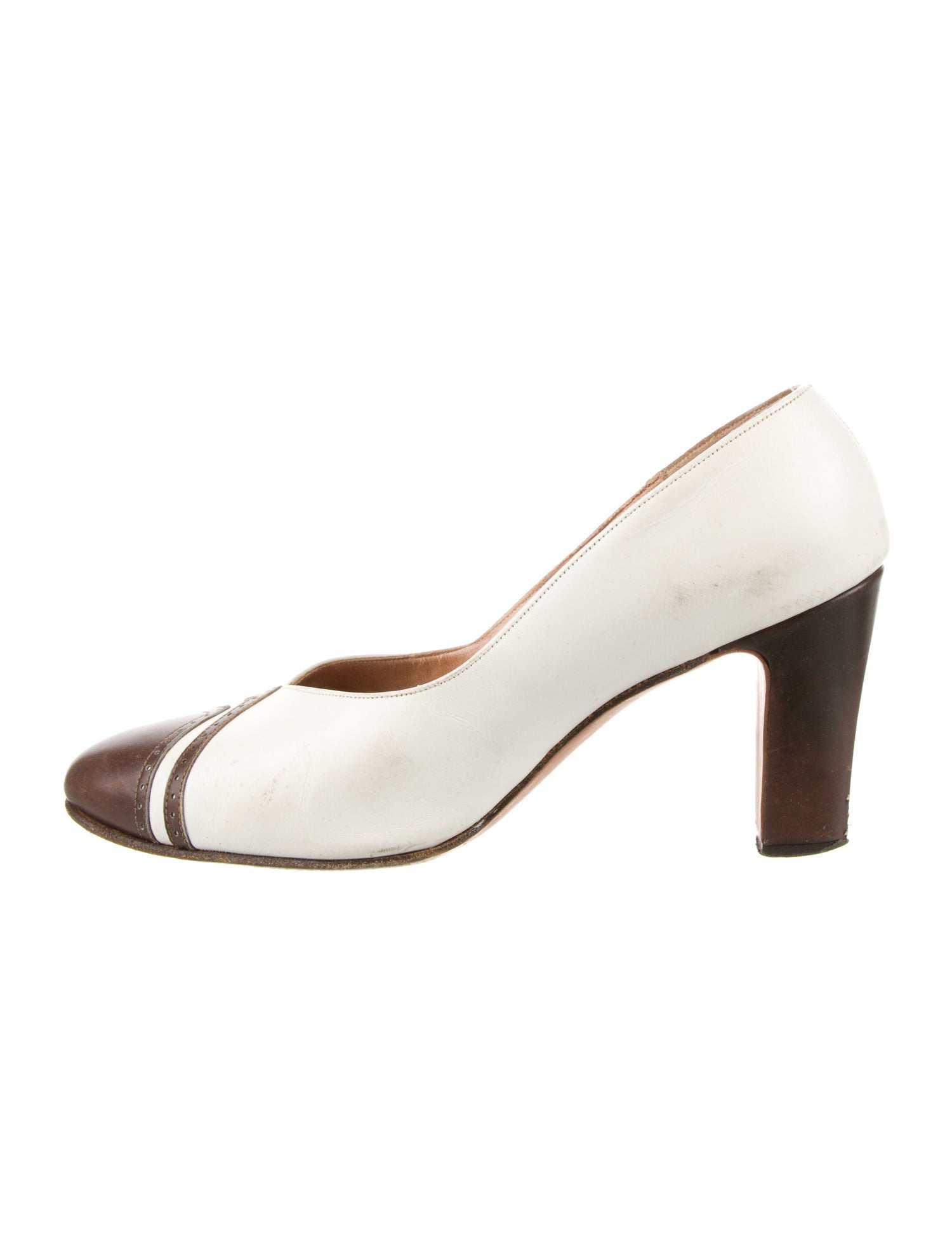 Saks Fifth Avenue Leather Colorblock Pattern Pumps