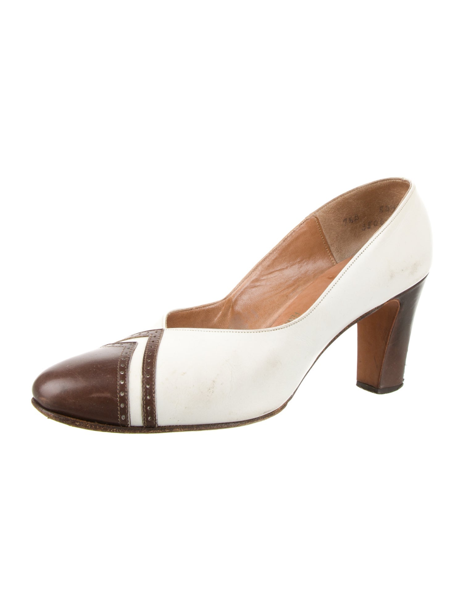 Saks Fifth Avenue Leather Colorblock Pattern Pumps