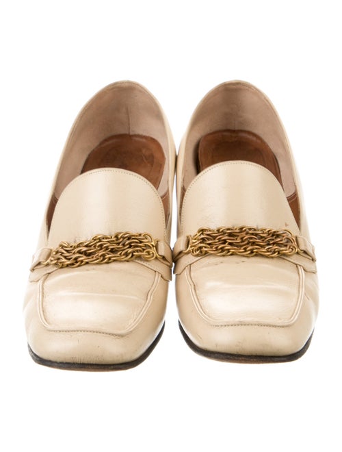 Saks Fifth Avenue Leather Chain-Link Accents Pumps