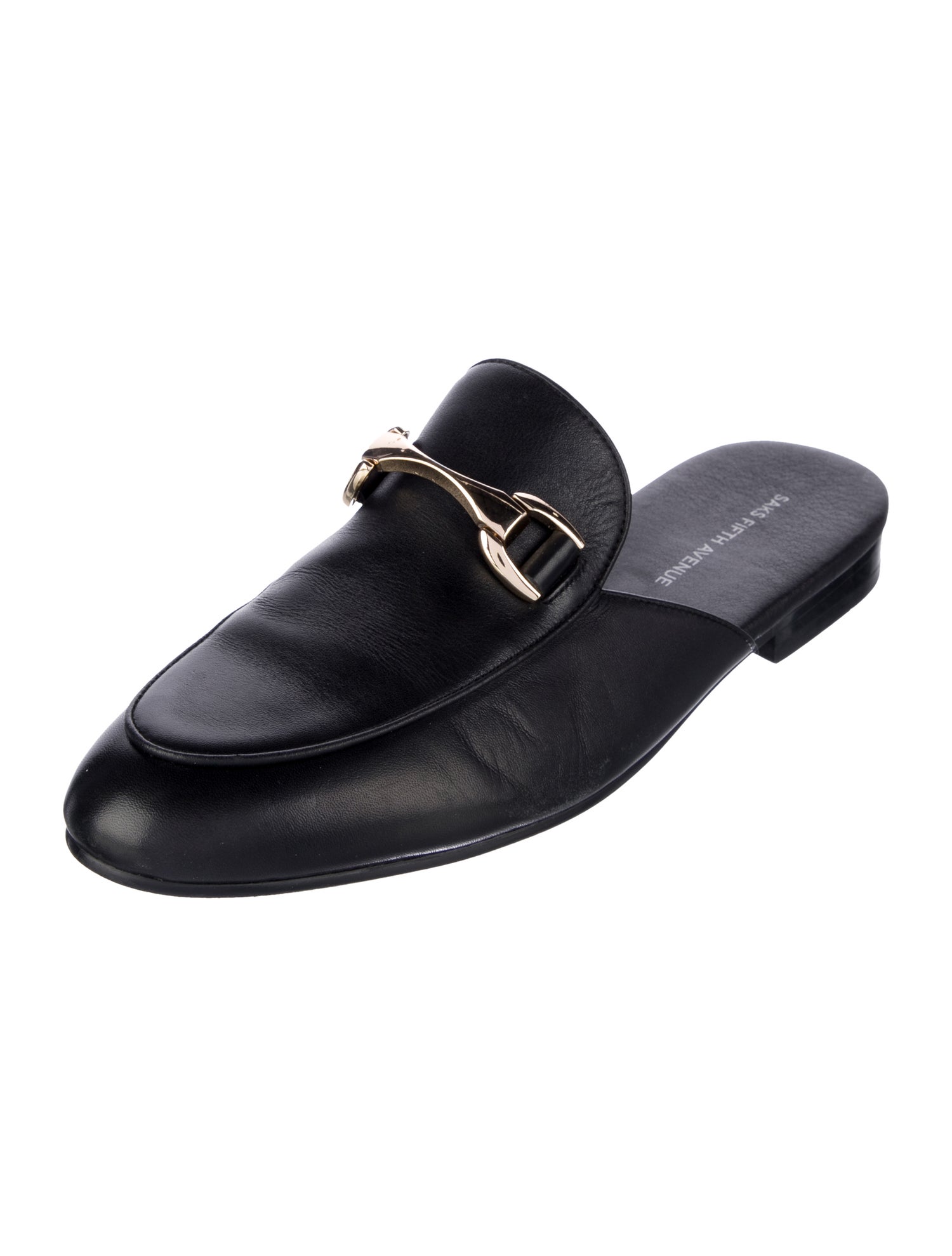 Saks Fifth Avenue Horsebit Accent Leather Slippers