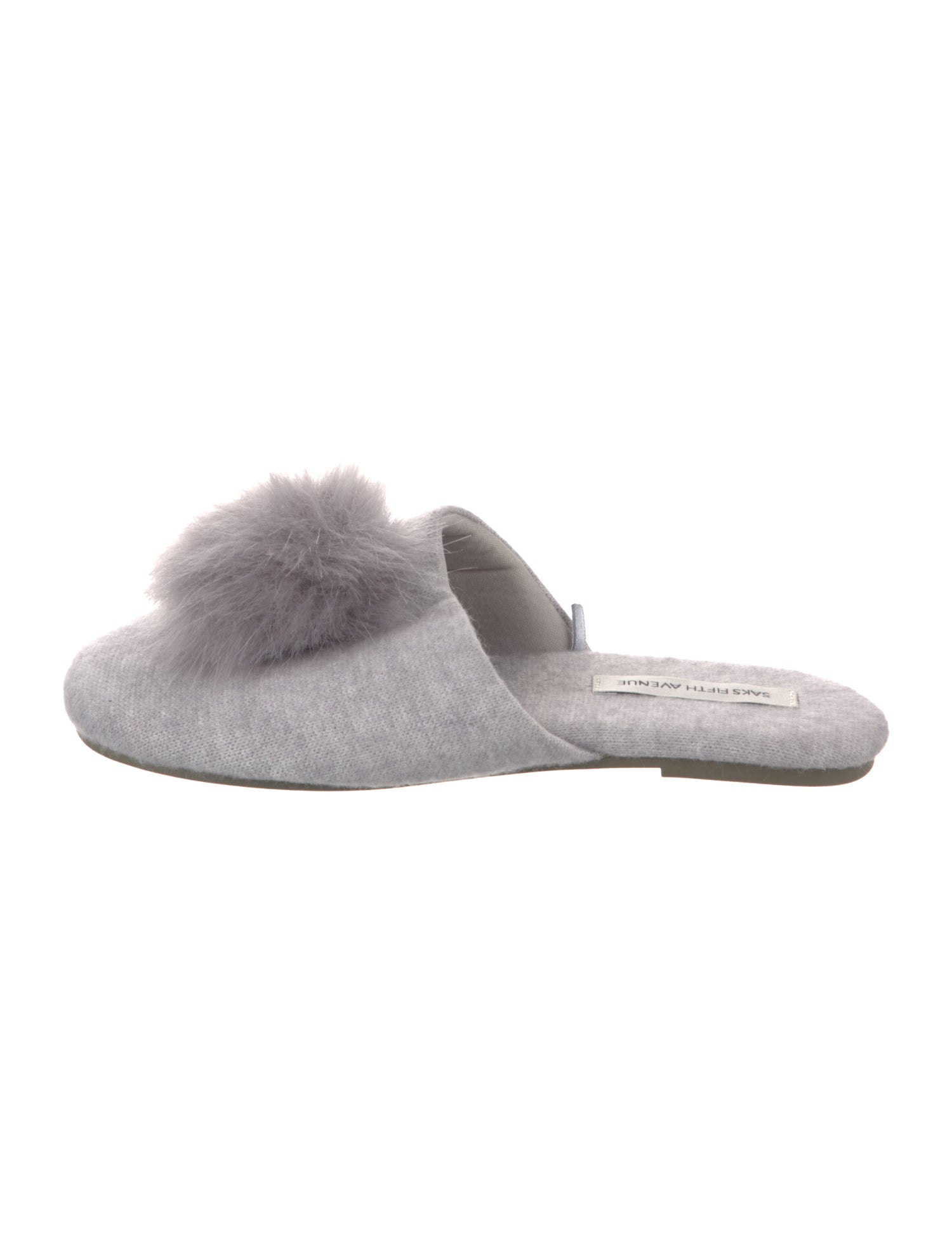 Saks Fifth Avenue Faux Fur Trim Slides