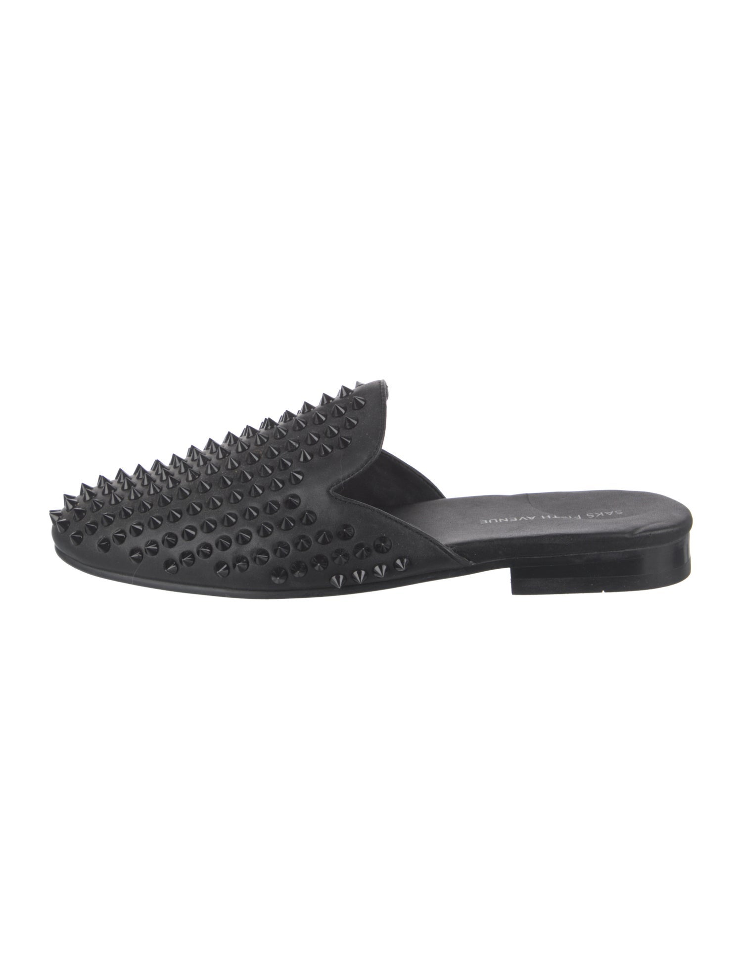 Saks Fifth Avenue Leather Studded Accents Slippers
