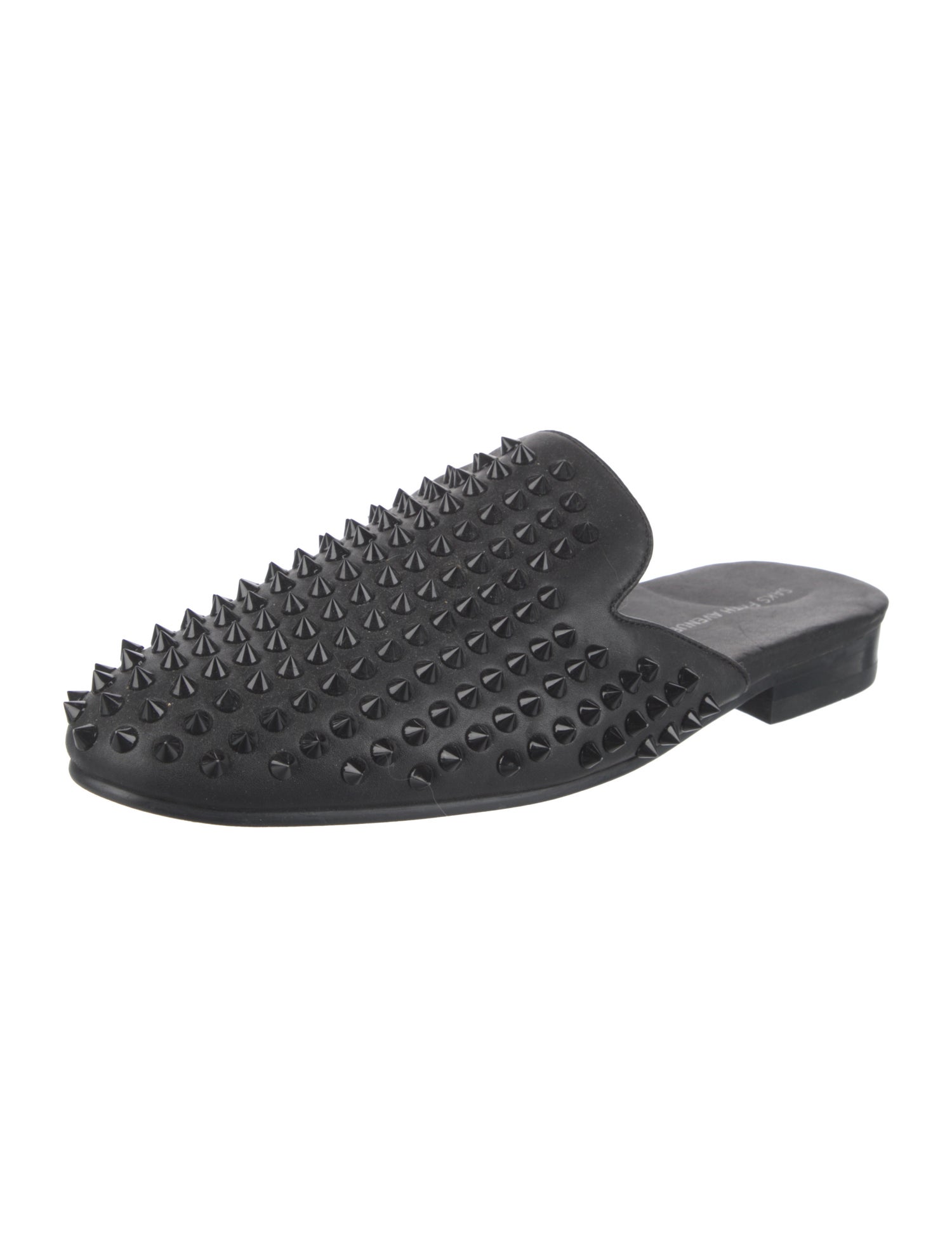 Saks Fifth Avenue Leather Studded Accents Slippers