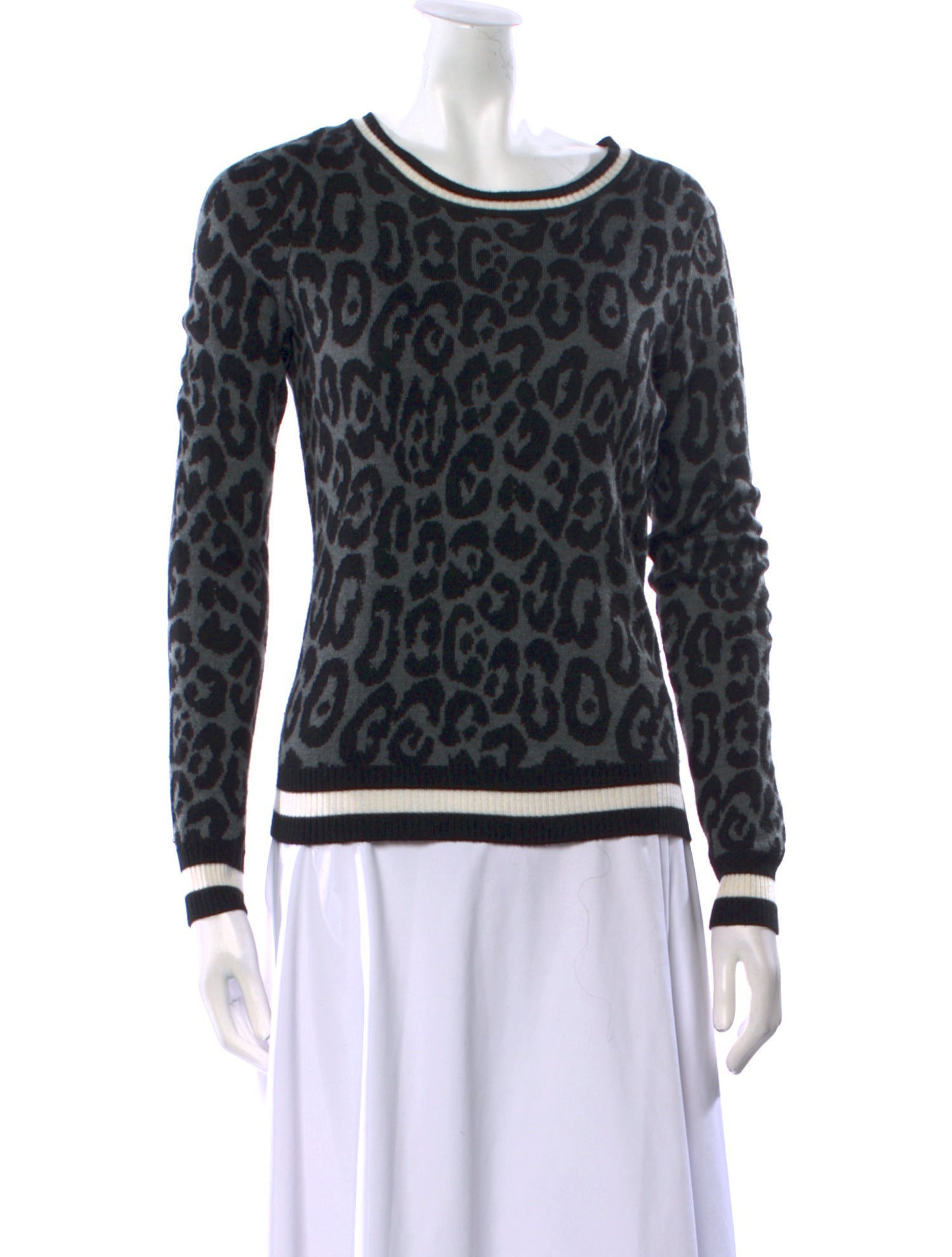 Saks Fifth Avenue Animal Print Scoop Neck Sweater