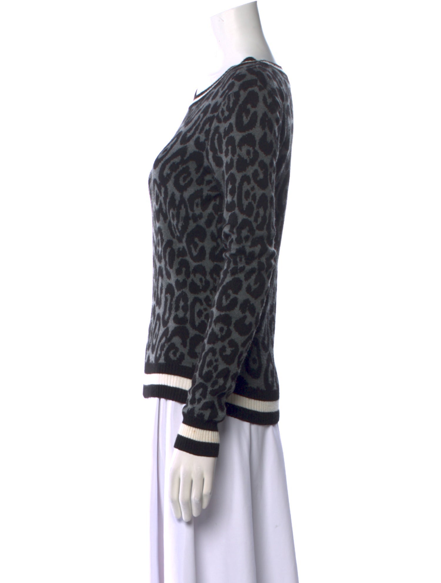 Saks Fifth Avenue Animal Print Scoop Neck Sweater