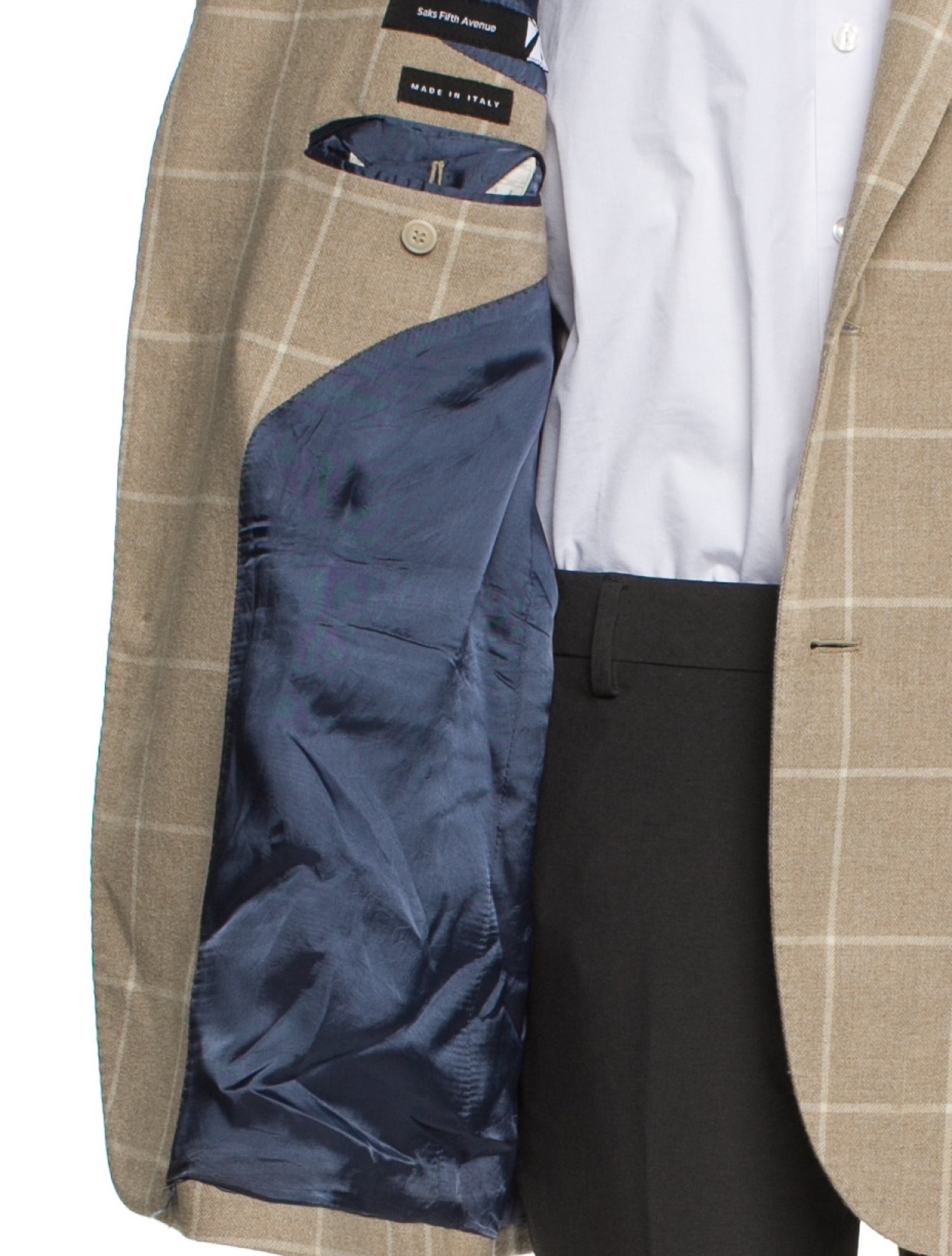 Saks Fifth Avenue Plaid Print Blazer