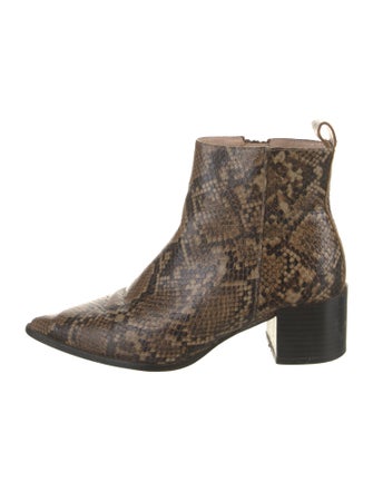 Saks Fifth Avenue Embossed Leather Animal Print Boots