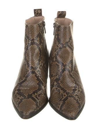 Saks Fifth Avenue Embossed Leather Animal Print Boots