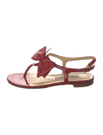 Saks Fifth Avenue Patent Leather T-Strap Sandals