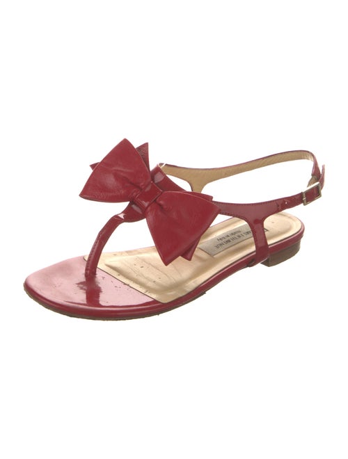 Saks Fifth Avenue Patent Leather T-Strap Sandals