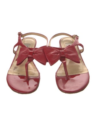 Saks Fifth Avenue Patent Leather T-Strap Sandals