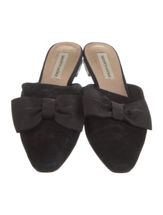 Saks Fifth Avenue Suede Bow Accents Mules