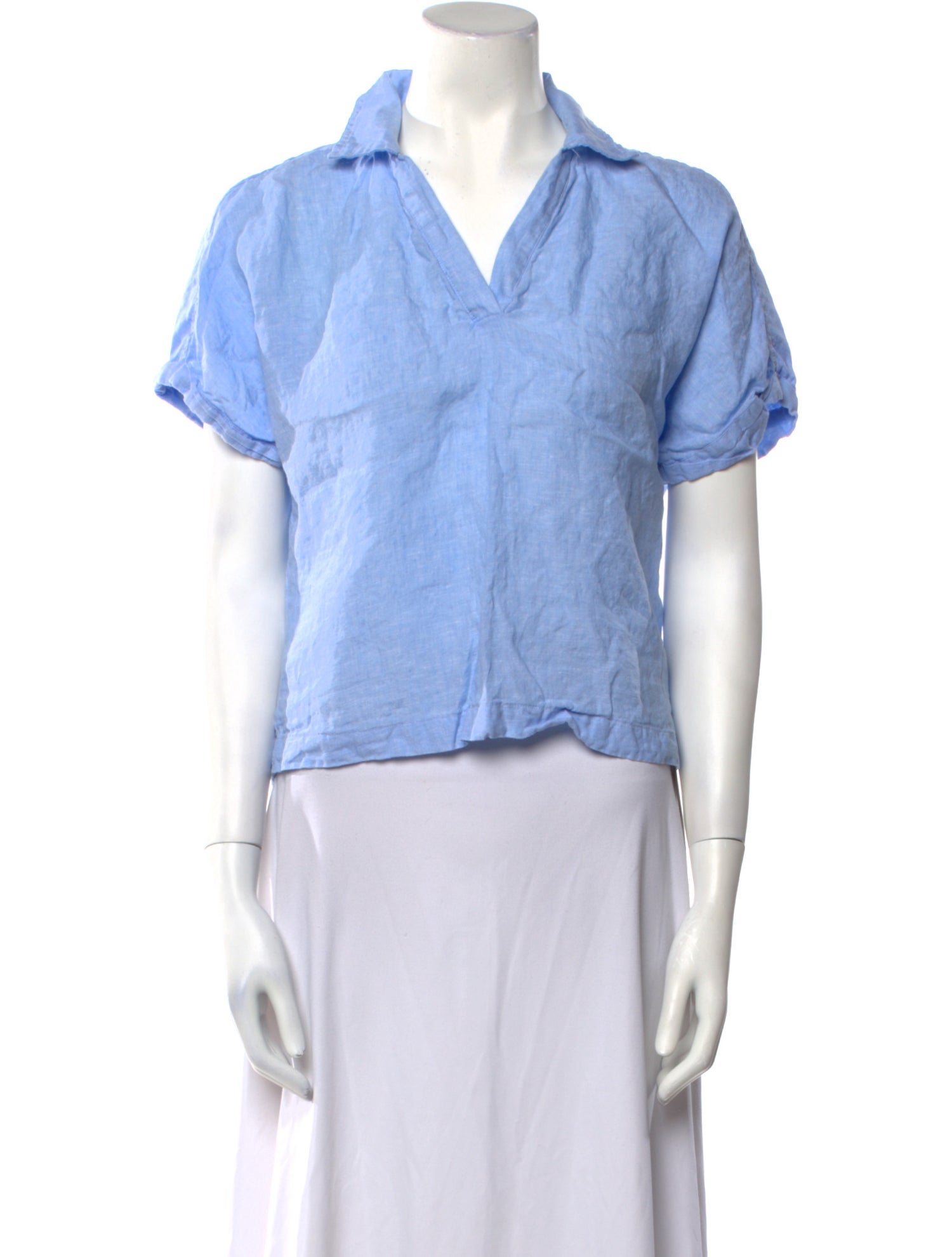 Saks Fifth Avenue Linen V-Neck Crop Top