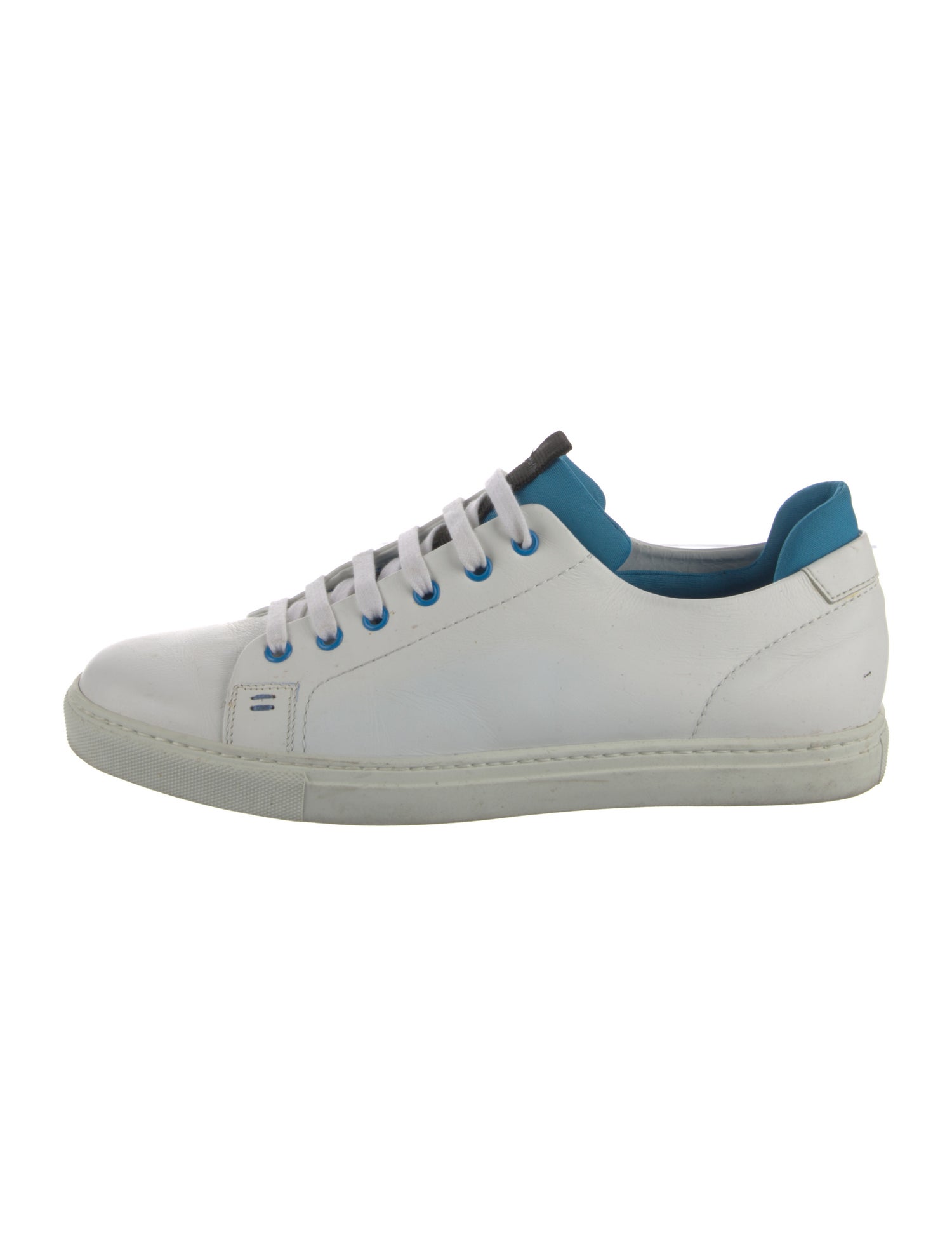 Saks Fifth Avenue Leather Grosgrain Trim Sneakers