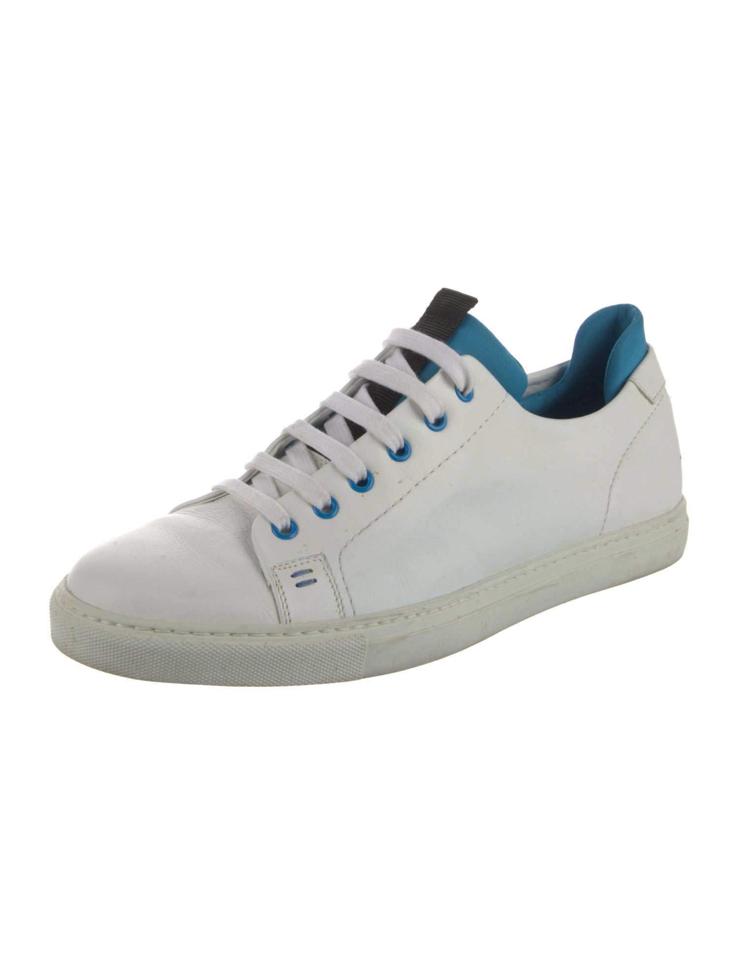 Saks Fifth Avenue Leather Grosgrain Trim Sneakers