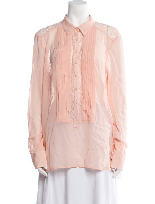 Saks Fifth Avenue Silk Long Sleeve Button-Up Top