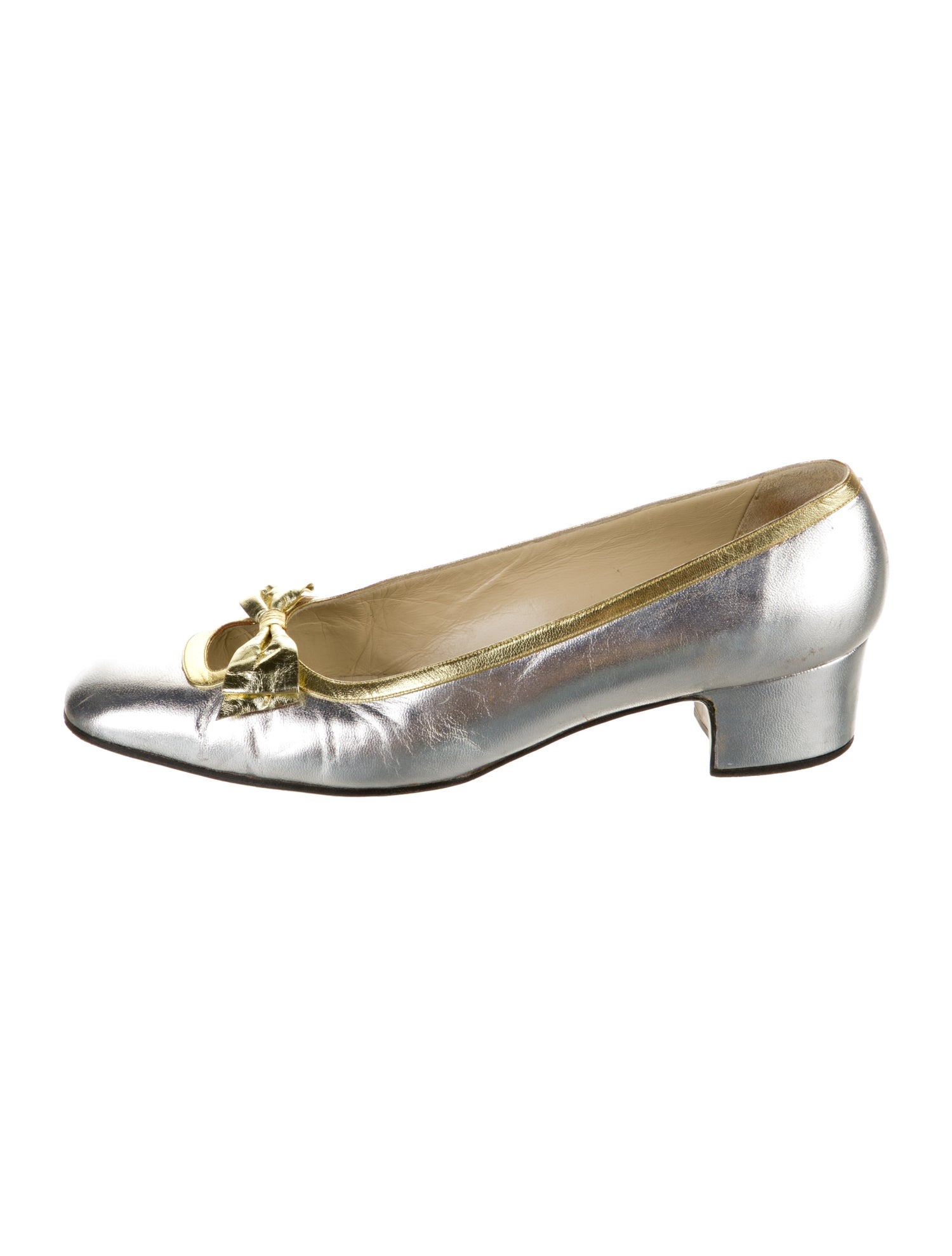 Saks Fifth Avenue Leather Bow Accents Ballet Flats