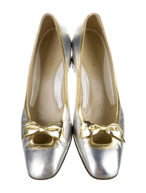 Saks Fifth Avenue Leather Bow Accents Ballet Flats
