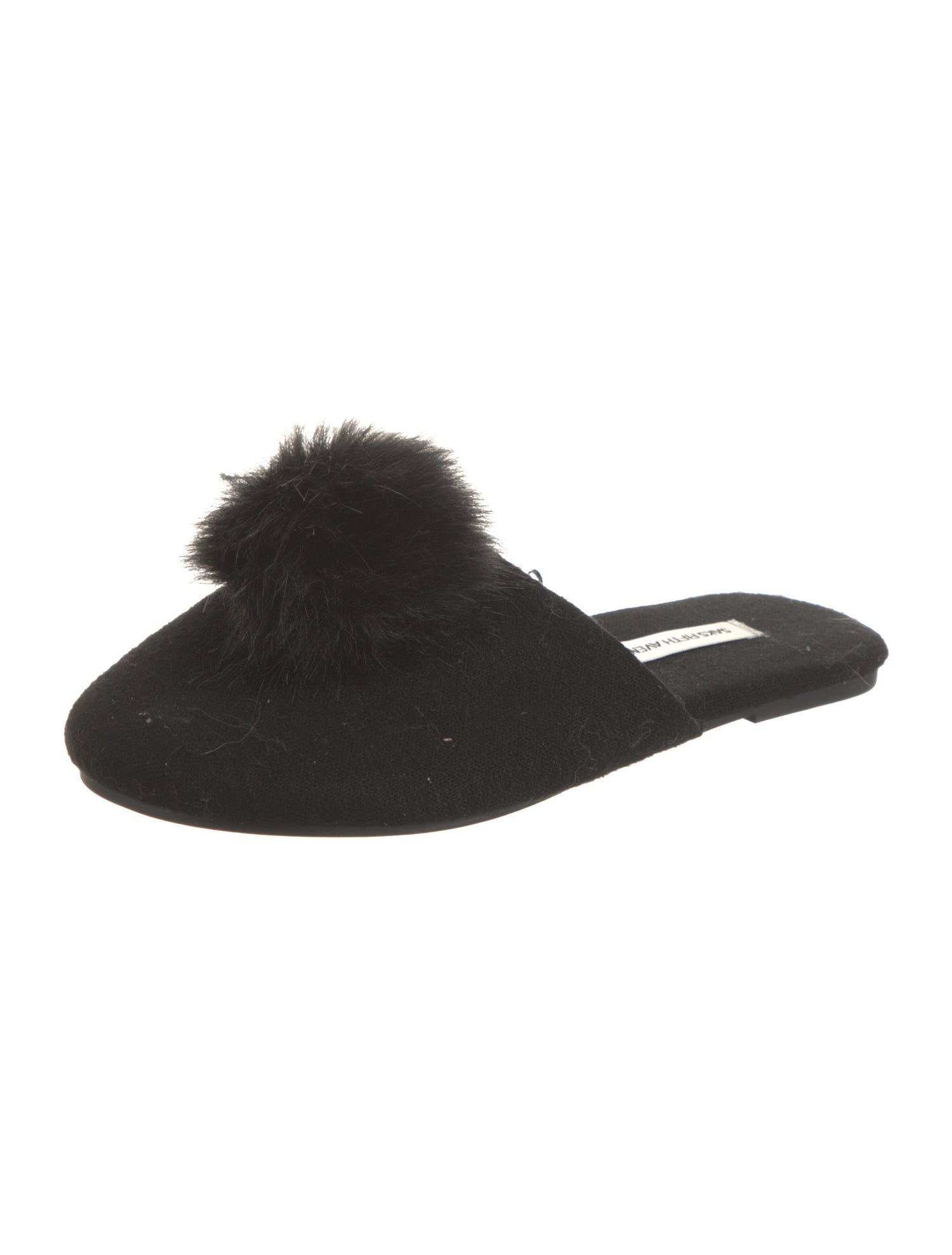 Saks Fifth Avenue Cashmere Faux Fur Trim Mules