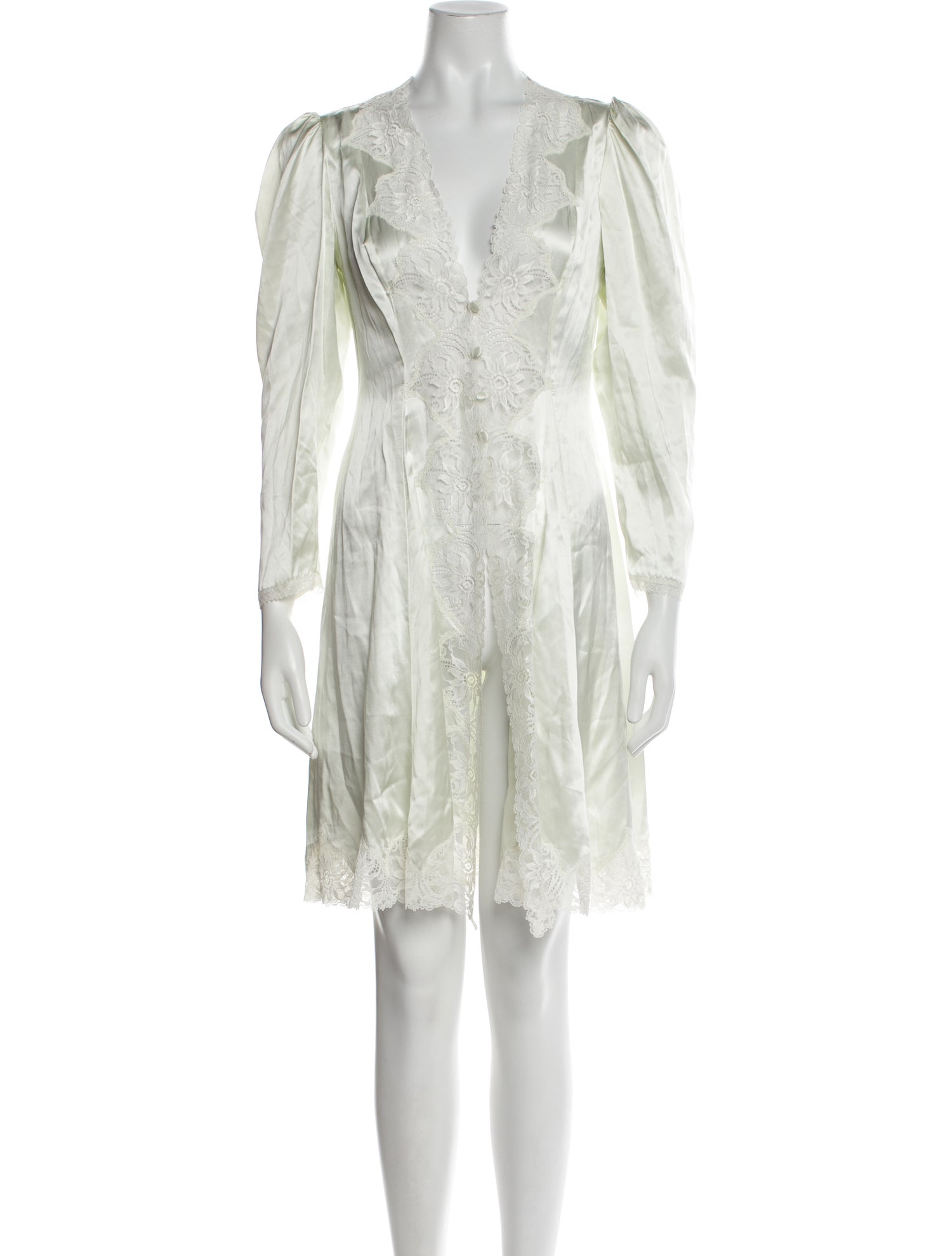 Saks Fifth Avenue Silk Embroidered Accent Robe