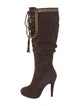 Saks Fifth Avenue Suede Studded Accents Lace-Up Boots